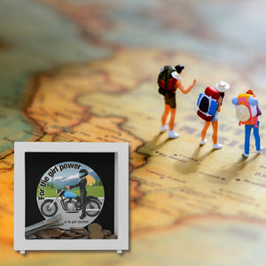 Bikerin Spardose mit Spruch: Time to unleash girl power