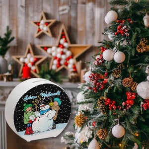 Schneemann Spardose mit Spruch: Frohe Weihnacht