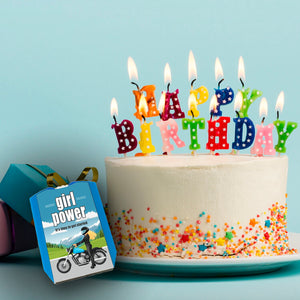 Bikerin Parkscheibe mit Spruch: Girl power. Its time to get started