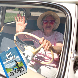 Bikerin Parkscheibe mit Spruch: Girl power. Its time to get started