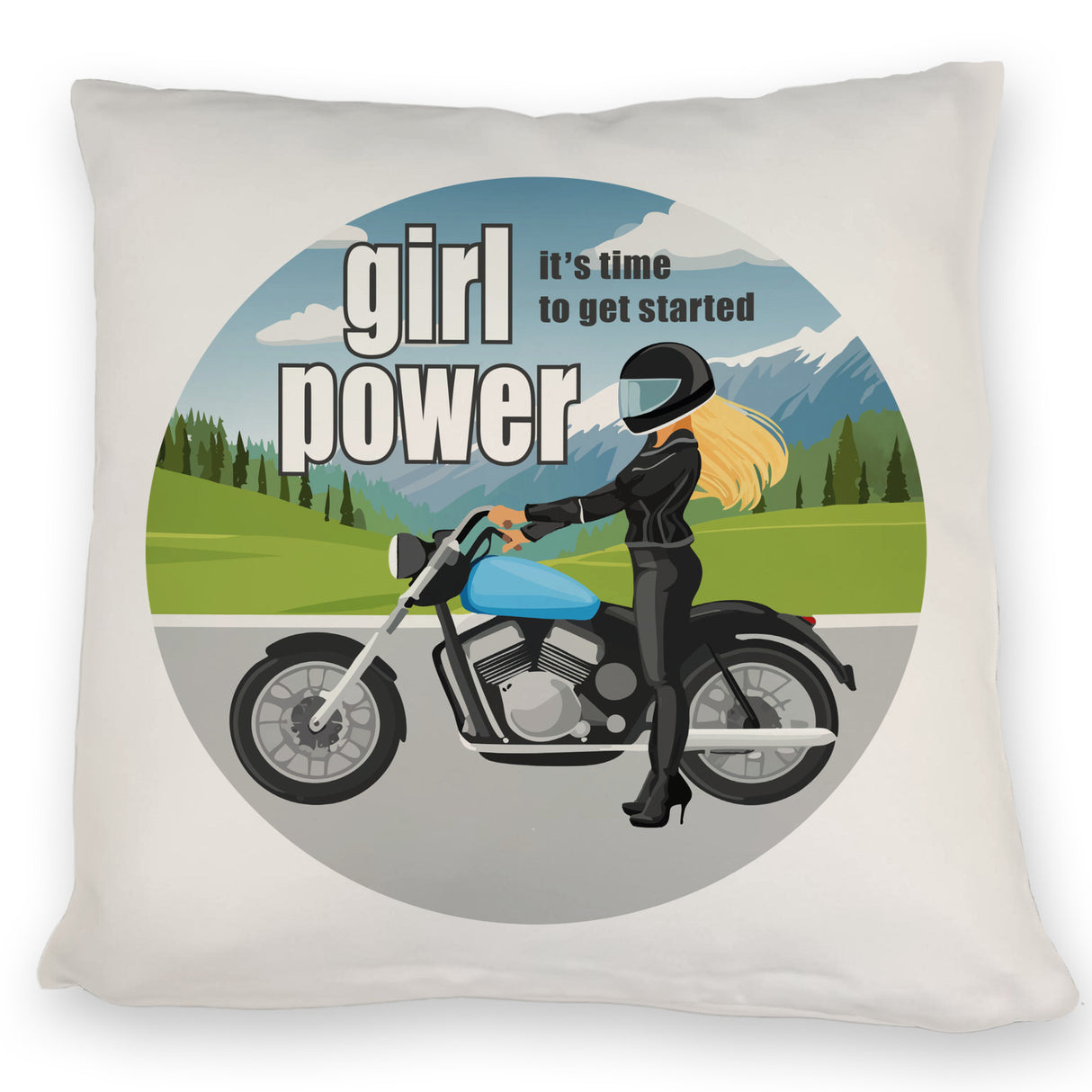 Bikerin Kissen mit Spruch: girl power. Its time to get started