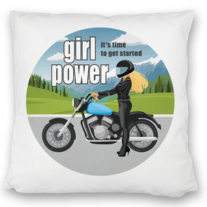 Bikerin Kissen mit Spruch: girl power. Its time to get started