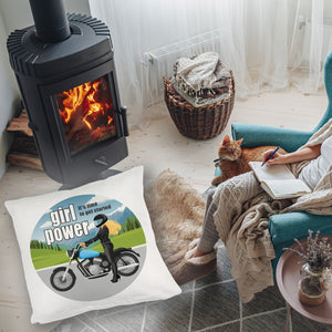 Bikerin Kissen mit Spruch: girl power. Its time to get started