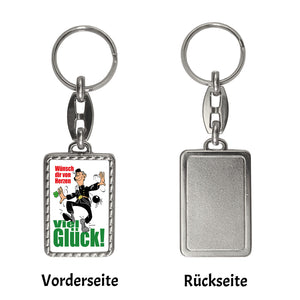 Schornsteinfeger Schlüsselanhänger mit Spruch: Wünsch dir von Herzen viel Glück