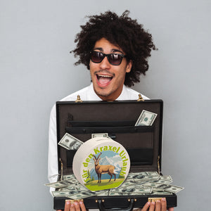 Steinbock Spardose mit Spruch: Für den Kraxel Urlaub