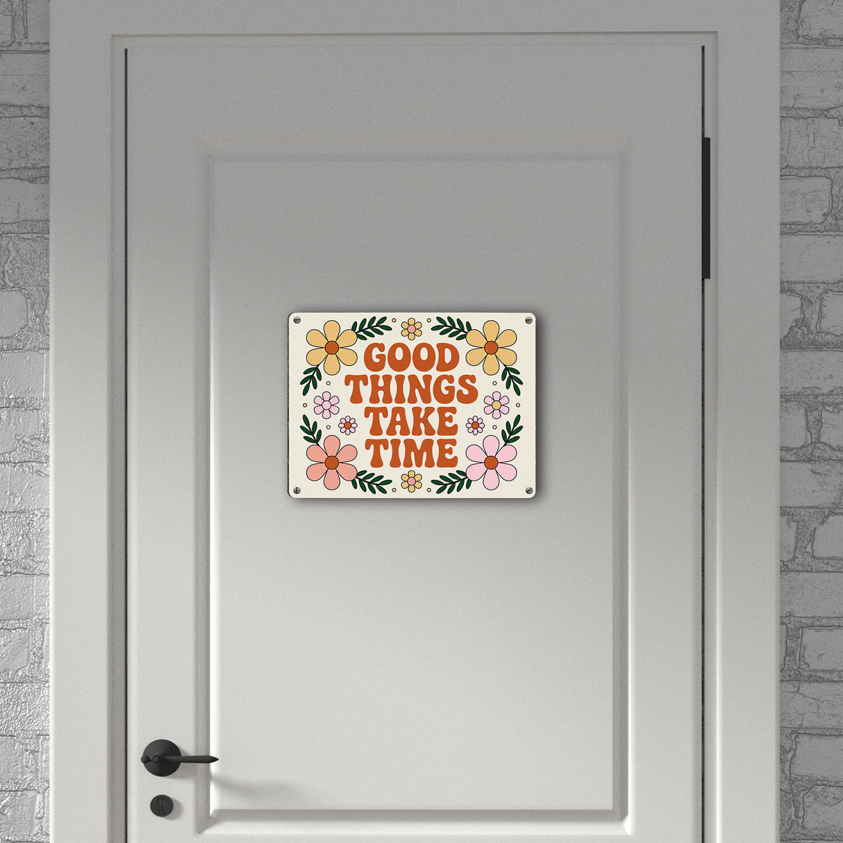 Floral Vintage GOOD THINGS Metallschild in 15x20 cm Retro-Deko