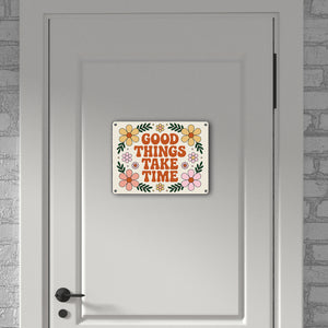 Floral Vintage GOOD THINGS Metallschild in 15x20 cm Retro-Deko