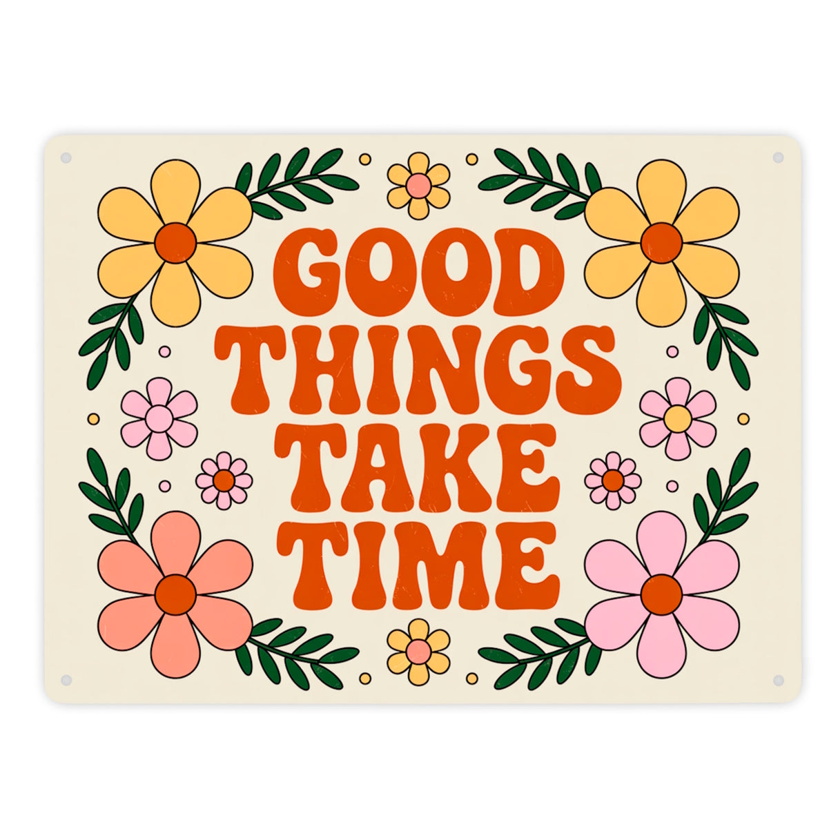 Floral Vintage GOOD THINGS Metallschild in 15x20 cm Retro-Deko