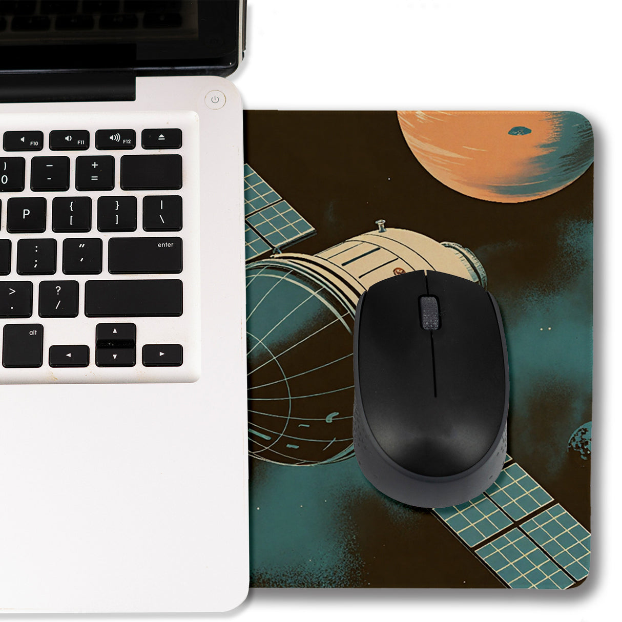 Raketenstart Astronaut Schreibtischunterlage 69x31cm XXL Mauspad für Weltraumfans