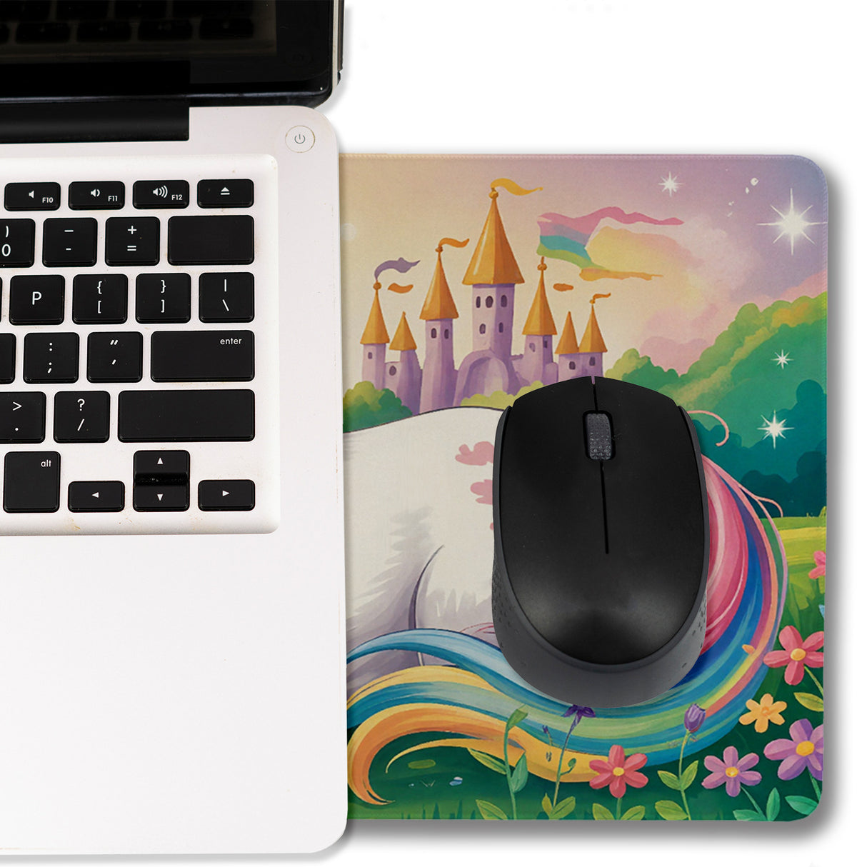 Fee Einhorn Schreibtischunterlage 69x31cm XXL Mauspad für Fantasie-Liebhaber