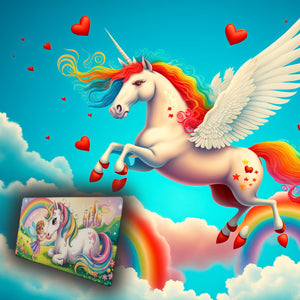 Fee Einhorn Schreibtischunterlage 69x31cm XXL Mauspad für Fantasie-Liebhaber