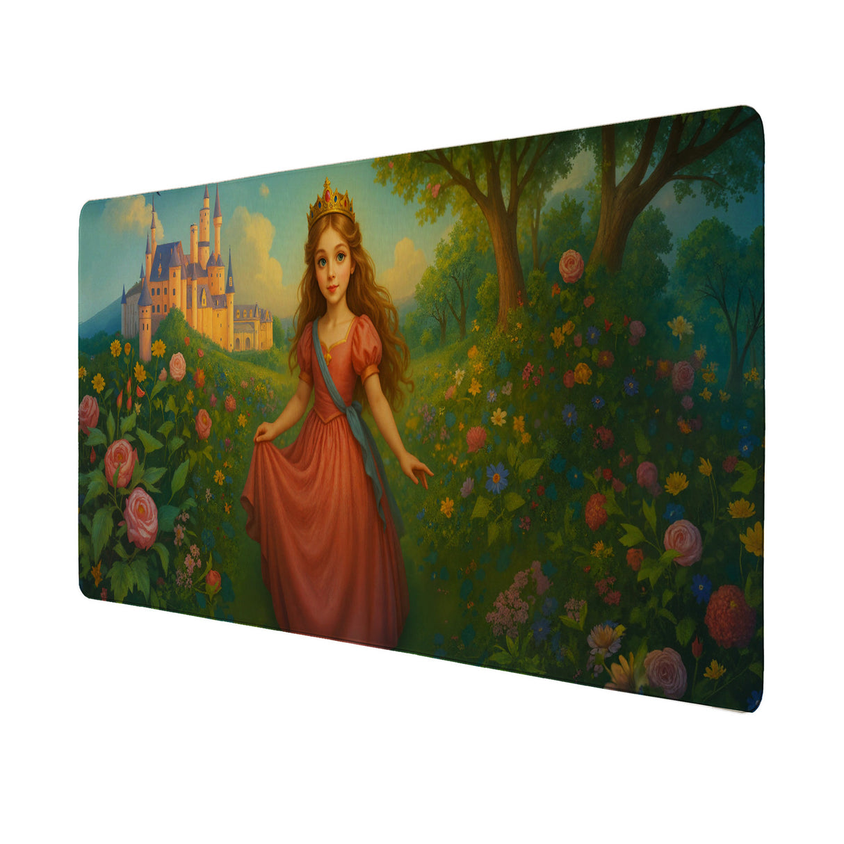 Märchenprinzessin Schloss Schreibtischunterlage 69x31cm XXL Mauspad für Mädchen