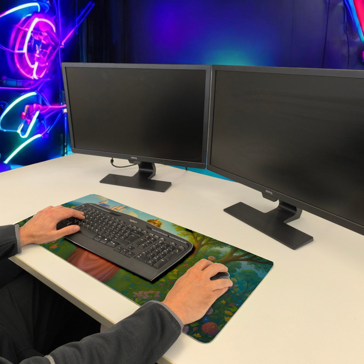 Märchenprinzessin Schloss Schreibtischunterlage 69x31cm XXL Mauspad für Mädchen