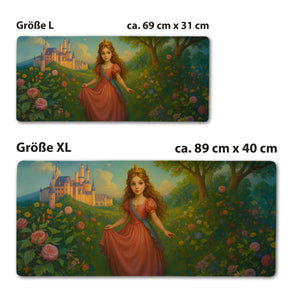 Märchenprinzessin Schloss Schreibtischunterlage 69x31cm XXL Mauspad für Mädchen