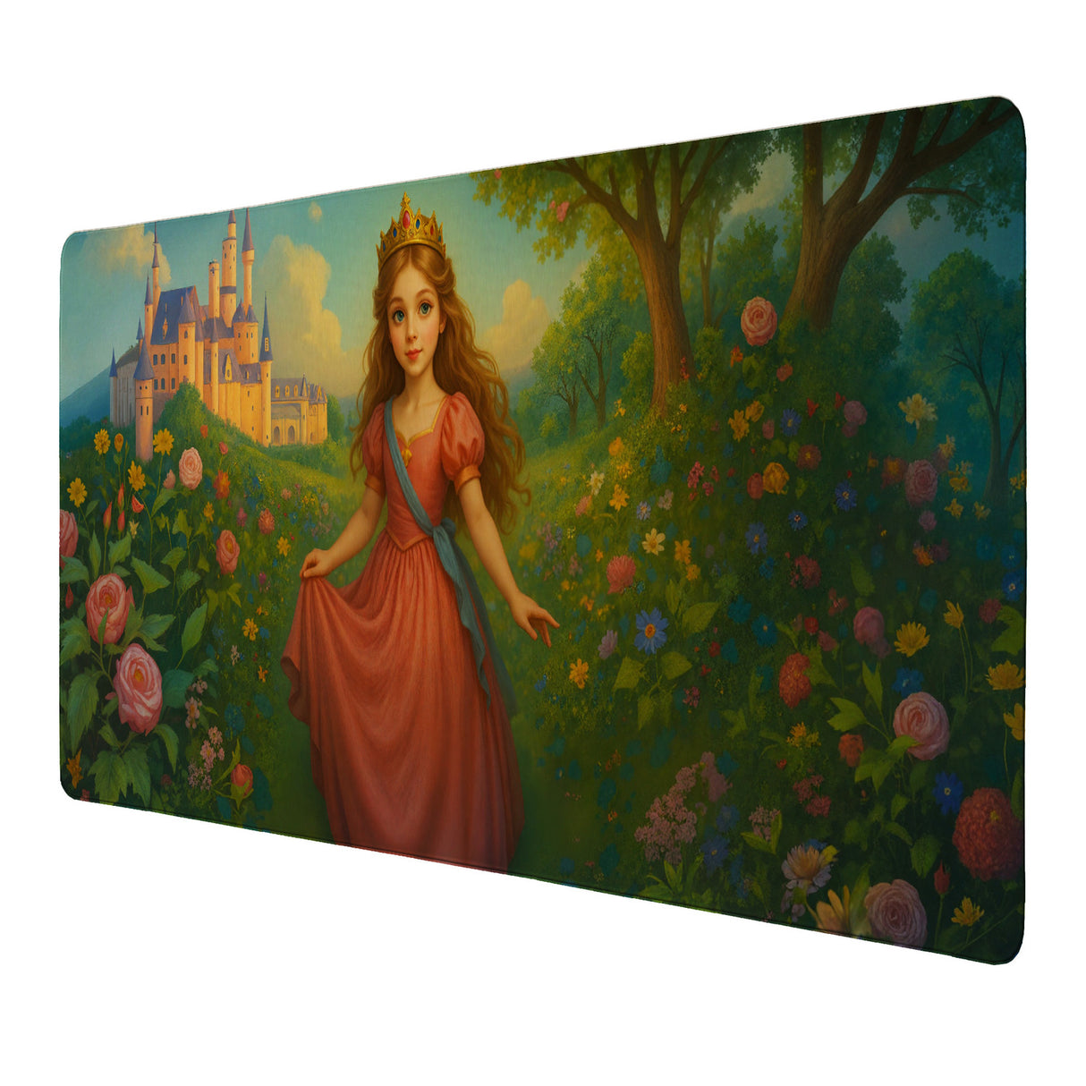 Märchenprinzessin Schloss Schreibtischunterlage 69x31cm XXL Mauspad für Mädchen