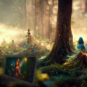 Fee im magischen Wald Schreibtischunterlage 69x31cm XXL Mauspad für Mädchen