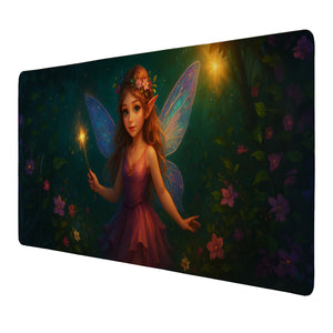 Fee im magischen Wald Schreibtischunterlage 69x31cm XXL Mauspad für Mädchen