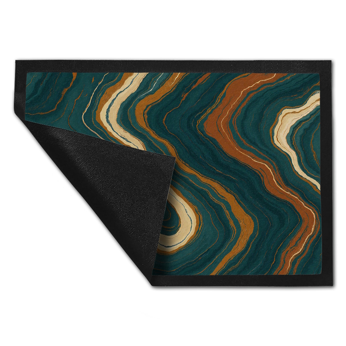 Teal Rost Wellen Fußmatte in 35x50 cm Kunstwerk für Büro