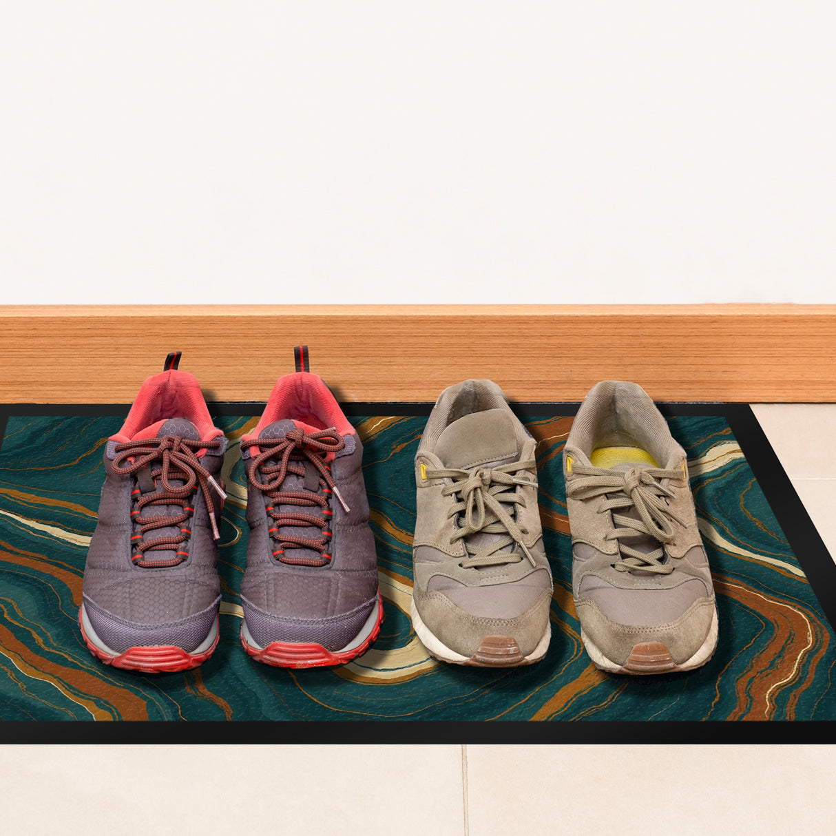 Teal Rost Wellen Fußmatte in 35x50 cm Kunstwerk für Büro