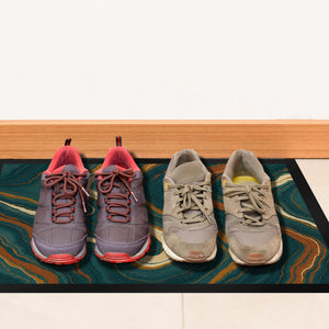 Teal Rost Wellen Fußmatte in 35x50 cm Kunstwerk für Büro