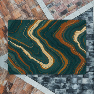 Teal Rost Wellen Fußmatte in 35x50 cm ohne Rand Kunstwerk für Büro