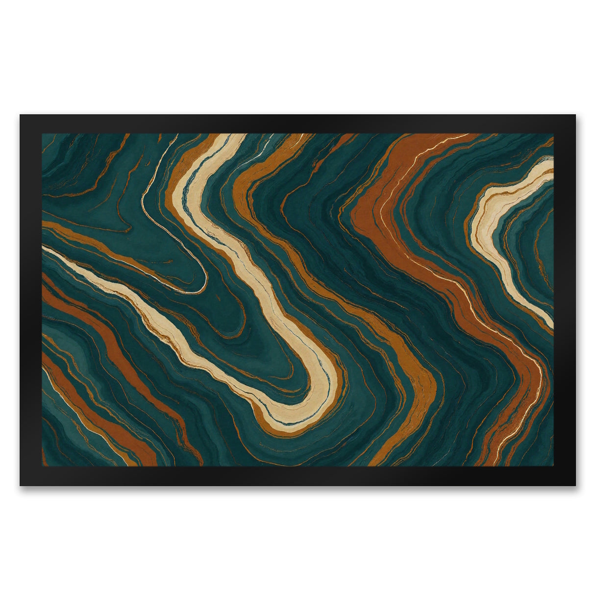 Teal Rost Wellen Fußmatte in 35x50 cm Kunstwerk für Büro