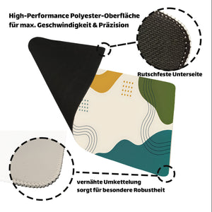 Abstrakte Wellen Schreibtischunterlage 69x31cm XXL Mauspad für Designliebhaber