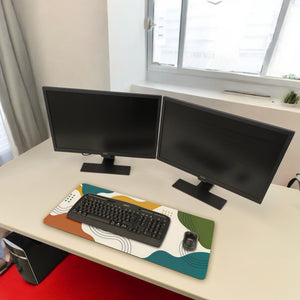 Abstrakte Wellen Schreibtischunterlage 69x31cm XXL Mauspad für Designliebhaber