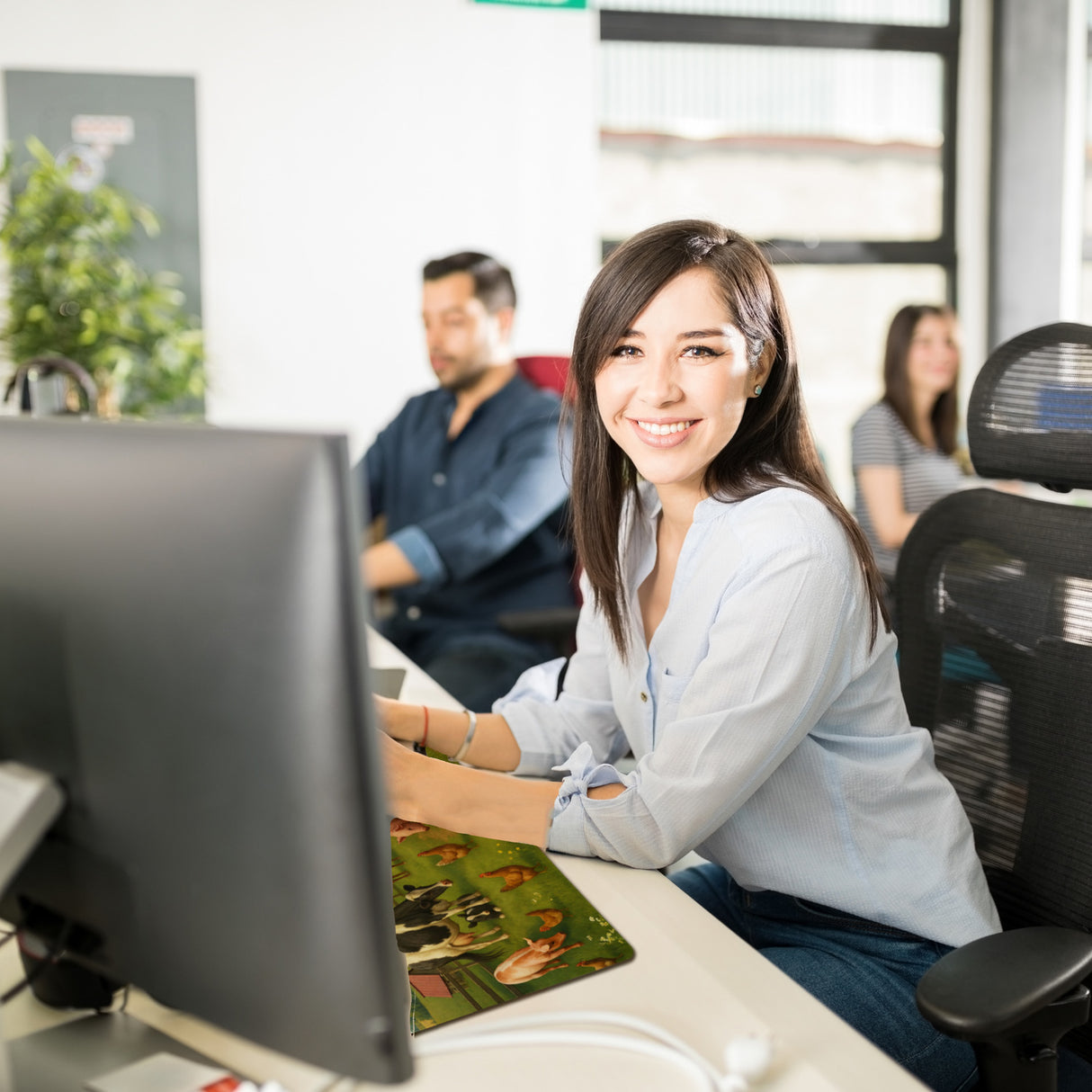 Bauernhof Tiere Schreibtischunterlage 69x31cm XXL Mauspad für Naturfreunde