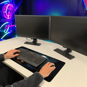 Kürbislaternen Friedhof Schreibtischunterlage 69x31cm XXL Mauspad für Halloween