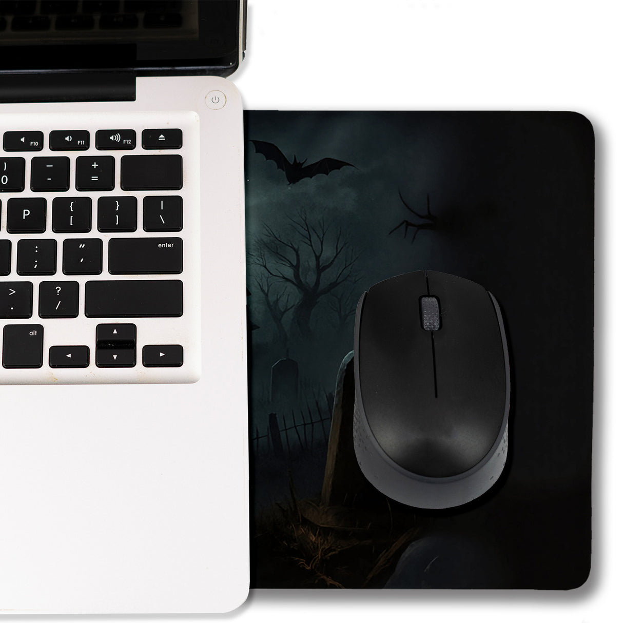 Kürbislaternen Friedhof Schreibtischunterlage 69x31cm XXL Mauspad für Halloween