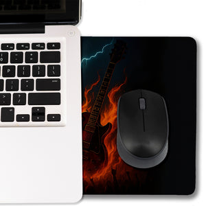 Heavy Metal Konzert Schreibtischunterlage 69x31cm XXL Mauspad mit Flammen