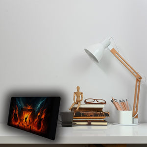 Heavy Metal Konzert Schreibtischunterlage 69x31cm XXL Mauspad mit Flammen