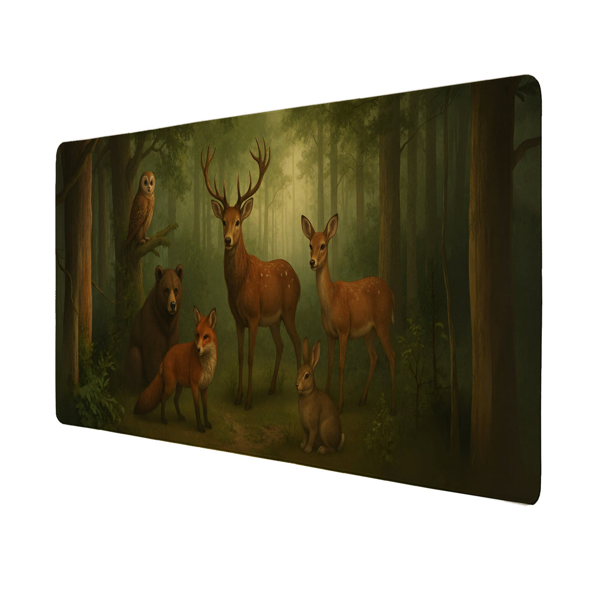 Tiere des Waldes Schreibtischunterlage 69x31cm XXL Mauspad