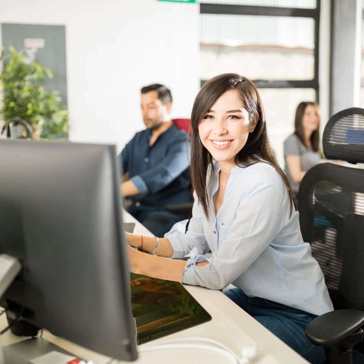 Tiere des Waldes Schreibtischunterlage 69x31cm XXL Mauspad