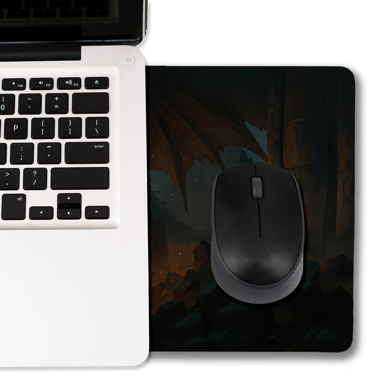 Drachen Ritter Kampf Schreibtischunterlage 69x31cm XXL Mauspad