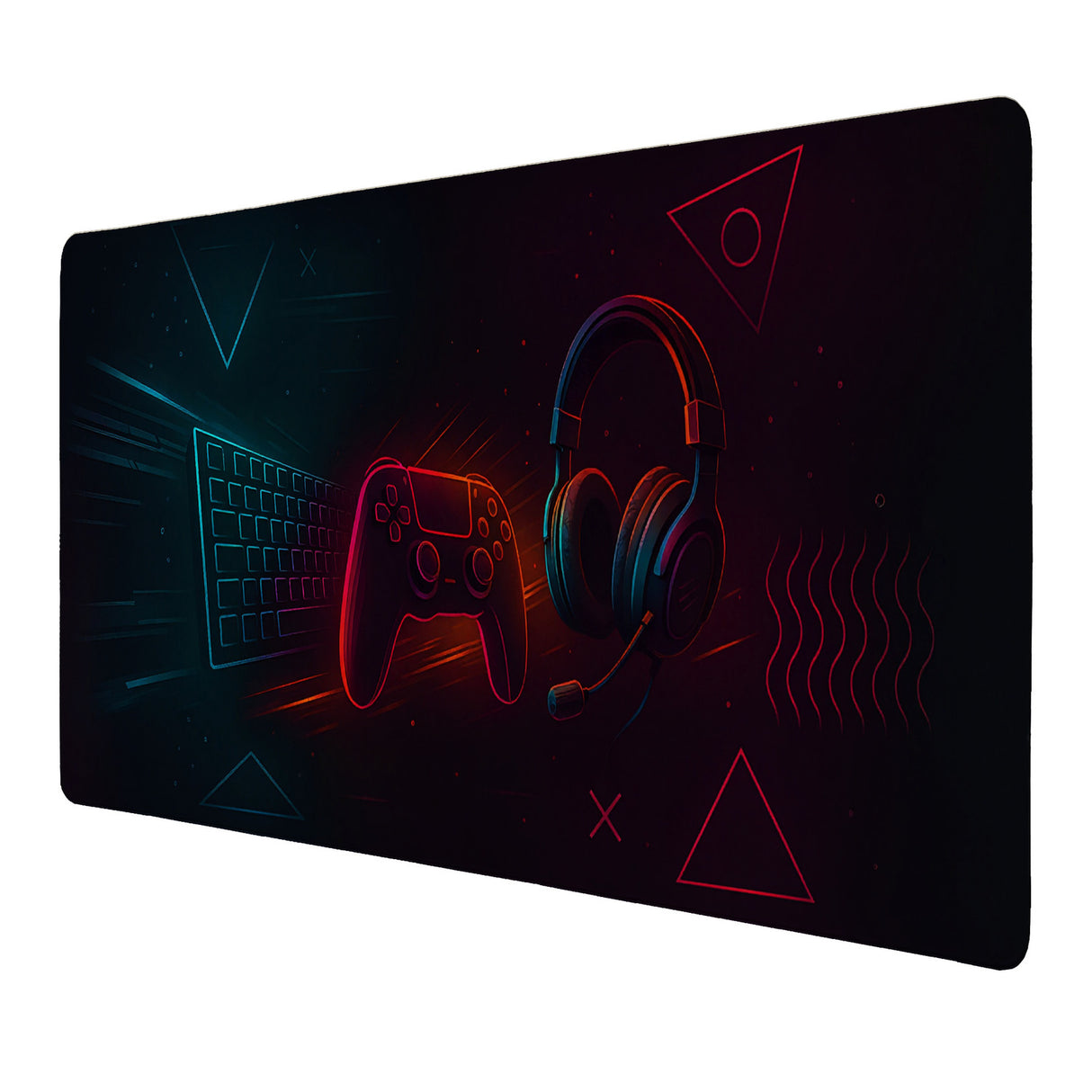 Cyberpunk Gaming Setup Schreibtischunterlage 69x31cm XXL Mauspad für Gamer