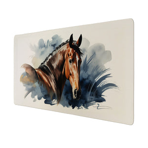 Pferdekopf Aquarell Schreibtischunterlage 69x31cm XXL Mauspad für Pferdefans