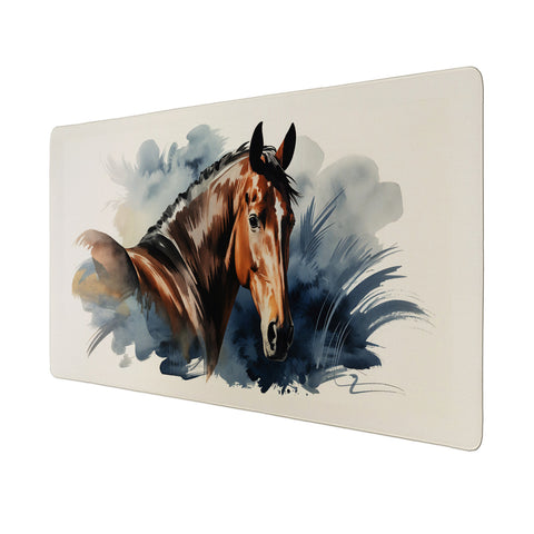 Pferdekopf Aquarell Schreibtischunterlage 69x31cm XXL Mauspad für Pferdefans