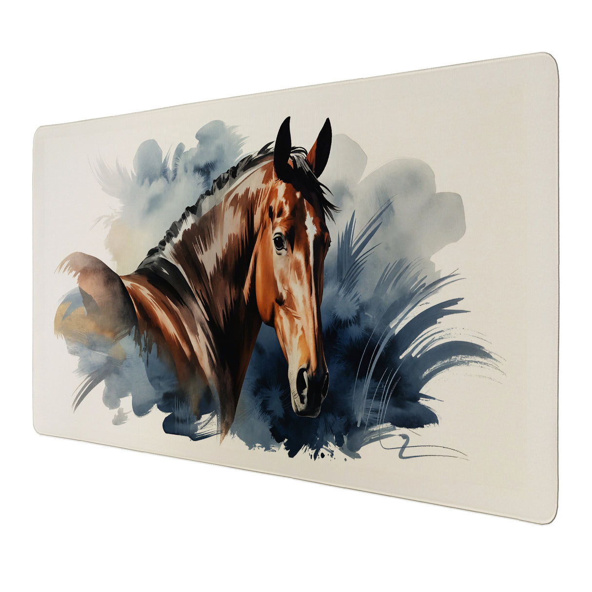 Pferdekopf Aquarell Schreibtischunterlage 69x31cm XXL Mauspad für Pferdefans