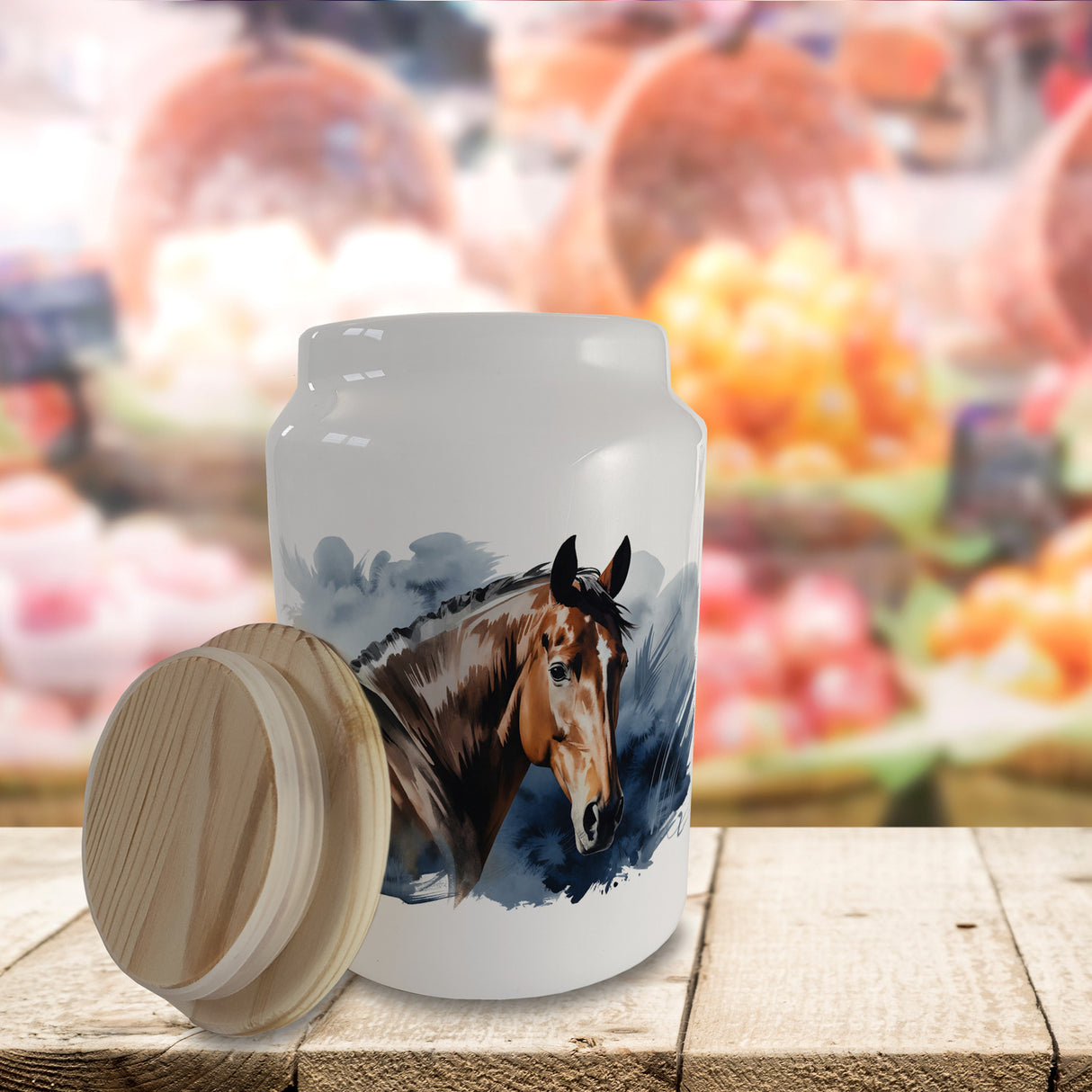 Pferdekopf Aquarell Keksdose für Pferdefans