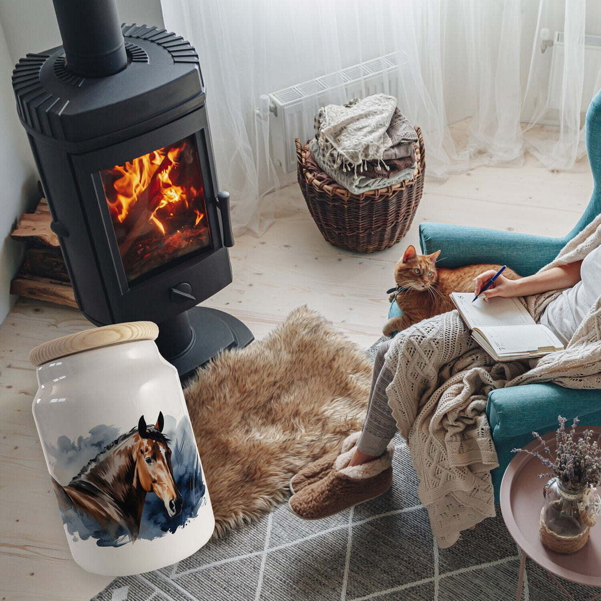 Pferdekopf Aquarell Keksdose für Pferdefans