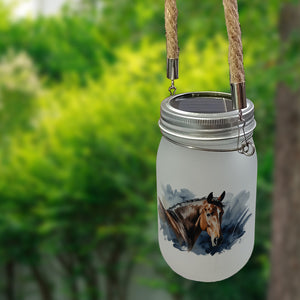 Pferdekopf Aquarell Solarlicht für Pferdefans