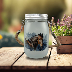 Pferdekopf Aquarell Solarlicht für Pferdefans