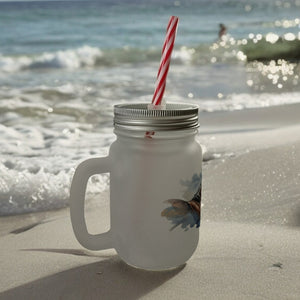 Pferdekopf Aquarell Trinkglas mit Bambusdeckel für Pferdefans