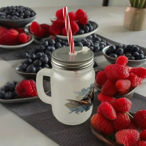 Pferdekopf Aquarell Trinkglas mit Bambusdeckel für Pferdefans