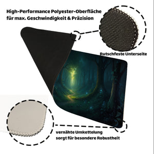 Mystischer Waldpfad Schreibtischunterlage 69x31cm XXL Mauspad für Naturfans