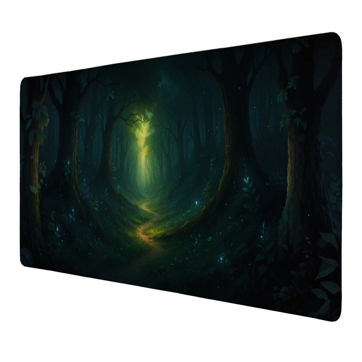 Mystischer Waldpfad Schreibtischunterlage 69x31cm XXL Mauspad für Naturfans