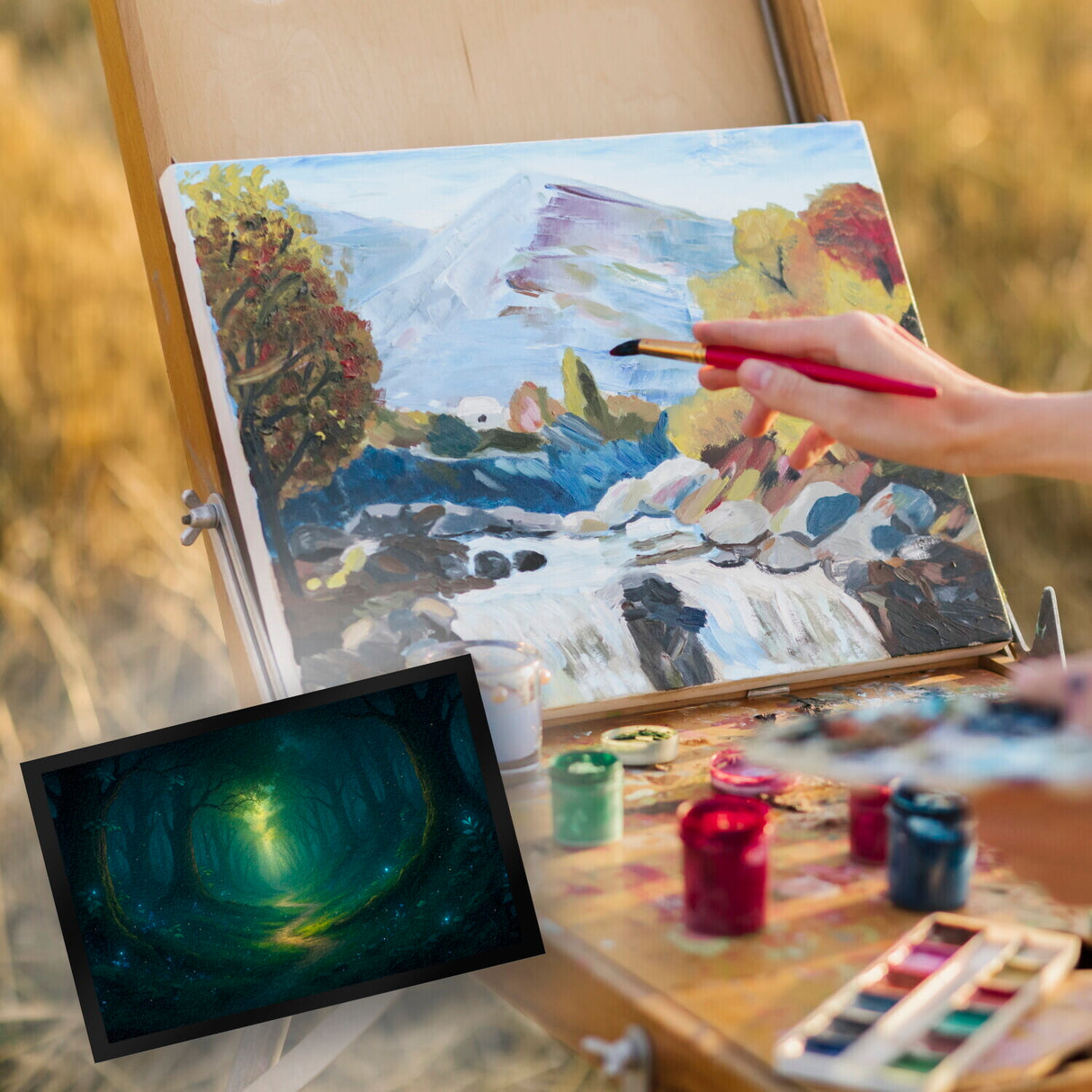 Mystischer Waldpfad Fußmatte in 35x50 cm für Naturfans