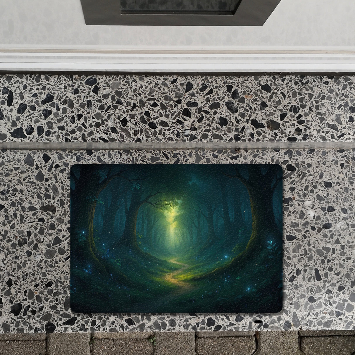Mystischer Waldpfad Fußmatte in 35x50 cm ohne Rand für Naturfans